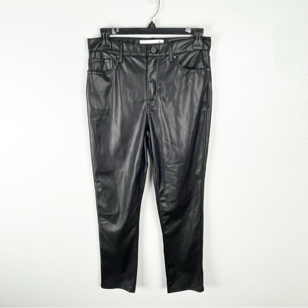 SAM EDELMAN Black Faux Vegan Leather High Rise Skinny Ankle Pants, Size 27